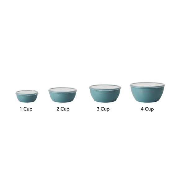 KitchenAid set of 4 Prep Bowls, Aqua Sky - Picture 2 of 2